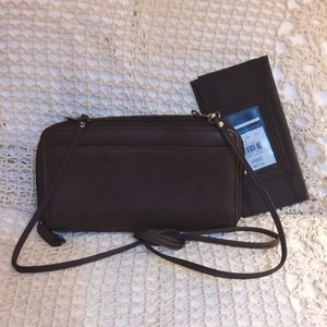 Wilson Leather brown crossbody organizer wallet NWT